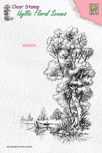 Clear Stamp Idyllic Floral Scenes Tree With Boat