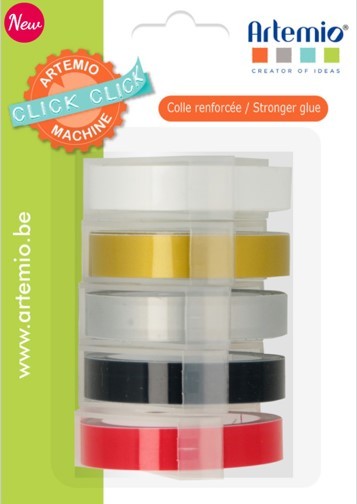 Artemio Ersatzprägebänder 5er Set für Click Click Label Maker