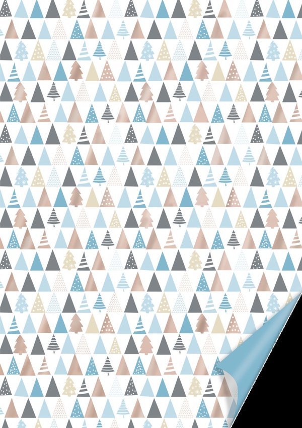 HEYDA Motivkarton Tanne blau roségold foliert, 200g/m²