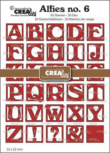 Crealies Alfies No. 6, Stanzschablonen Alphabet Buchstaben im Rahmen