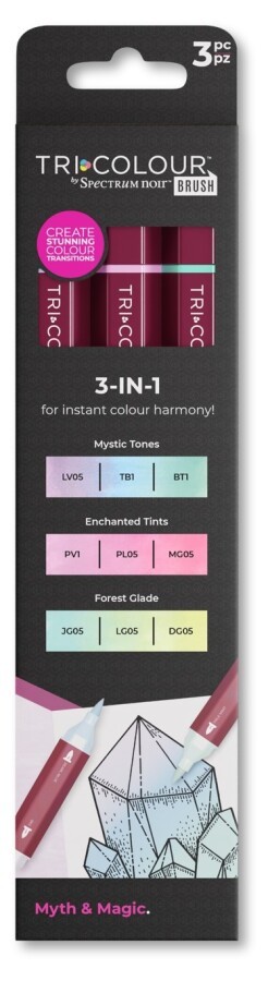 Spectrum Noir TRI Colour Marker - 3er Set Brush Pens, Myth & Magic