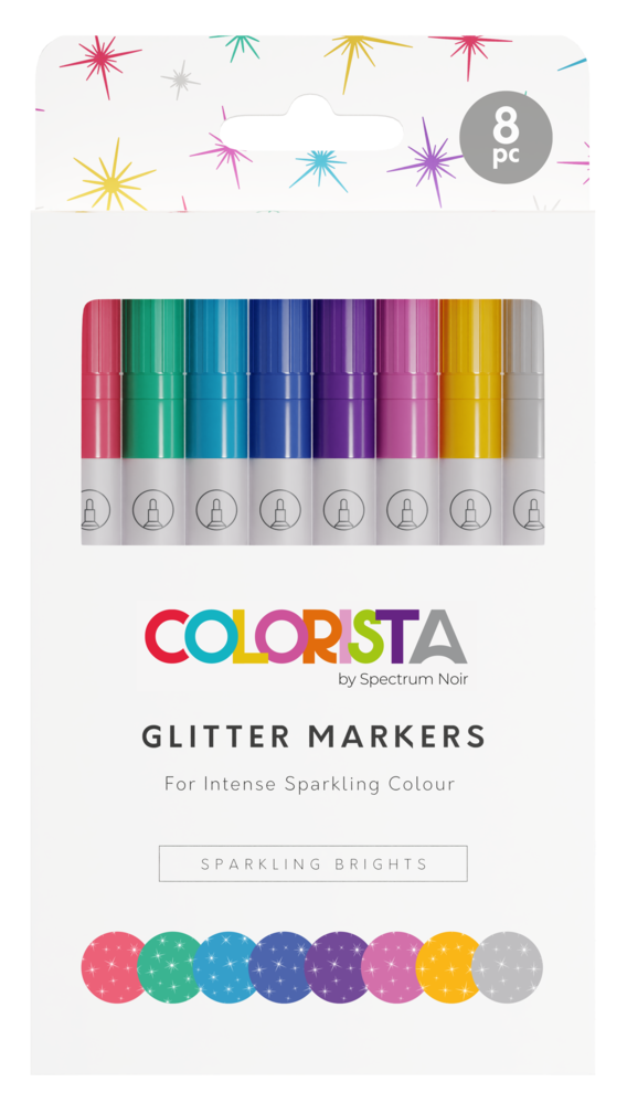 Spectrum Noir Colorista Glitter Markers Set - Sparkling Brights