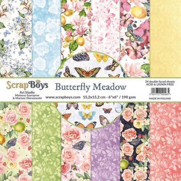 Paper Pad Motivpapier Butterfly Meadow, 6,0x6,0 Inch, 24 Blatt